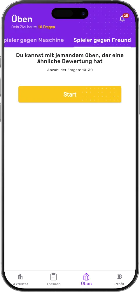 MatheApp Spieler gegen Freund Startbildschirm mit ähnlicher Bewertung