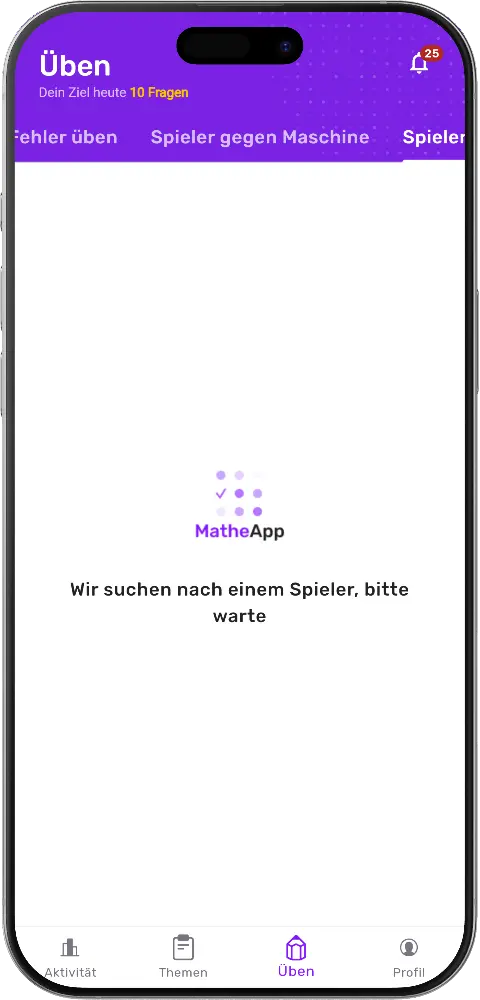 MatheApp Wir suchen nach einem Spieler bitte warte Matchmaking