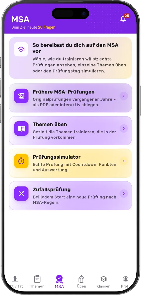 MSA Abschluss Training in der MatheApp